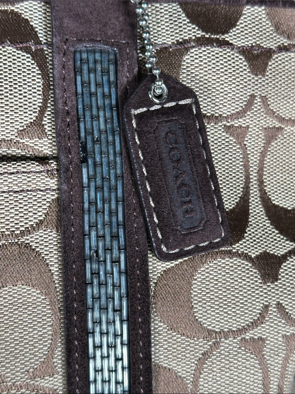 Coach Beaded Signature Gallery Tote Bag, - Picture 3 of 11